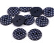 Botón con estampado azul, tamaño 28' - Azul oscuro (10 Piezas) Botón con estampado azul, tamaño 28' - Azul oscuro (10 Piezas)