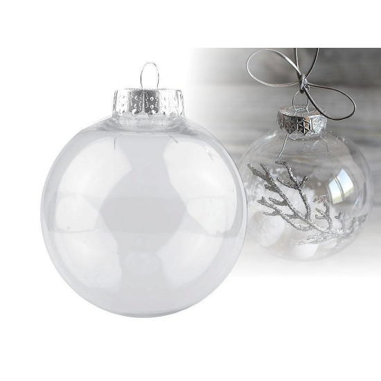 Baňka k dozdobení ø10 cm 2. jakost - Transparent (2 Kusy)