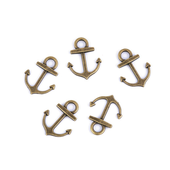Anhänger anker 14x18 mm - Altmessing (5 Stücke) Anhänger anker 14x18 mm - Altmessing (5 Stücke)