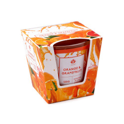 Scented candle in a glass jar 120 g - Orange (1 Piece)
