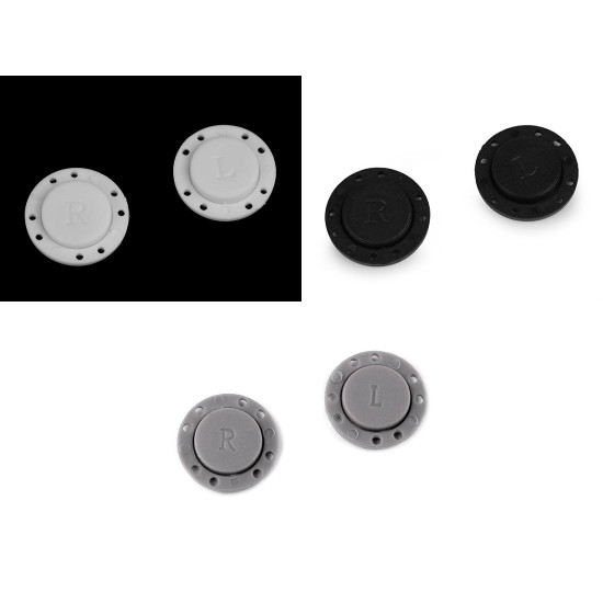 Magnetic button to sew-on ø23 mm - Grey (10 Sets)