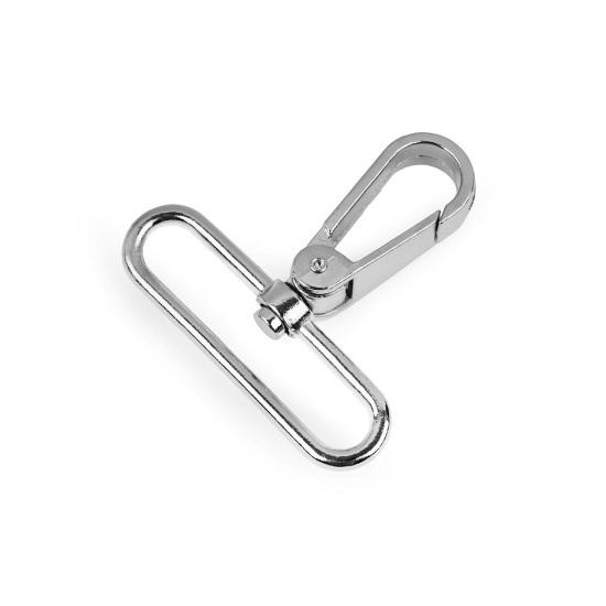 Karabińczyk metalowy z krętlikiem otwór do przewlekania 50 mm - Czarny lakier (50 Sztuki) Karabińczyk metalowy z krętlikiem otwór do przewlekania 50 mm - Czarny lakier (50 Sztuki)