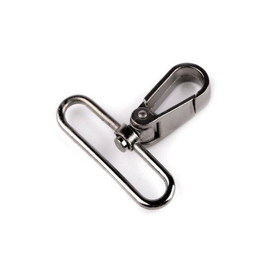 Karabińczyk metalowy z krętlikiem otwór do przewlekania 50 mm - Czarny lakier (50 Sztuki) Karabińczyk metalowy z krętlikiem otwór do przewlekania 50 mm - Czarny lakier (50 Sztuki)