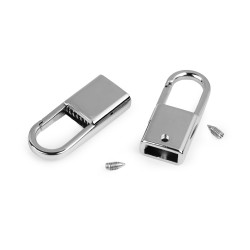 Strap end caps with snap hook, width 9 mm - Nickel (10 Pieces)