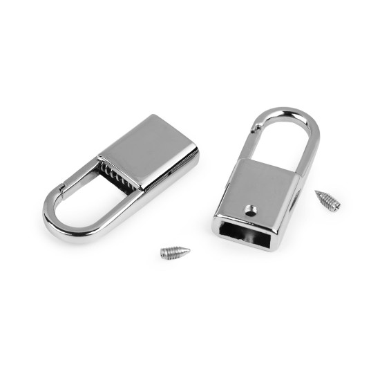 Strap end caps with snap hook, width 9 mm - Black nickel (10 Pieces) Strap end caps with snap hook, width 9 mm - Black nickel (10 Pieces)