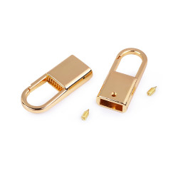 Strap end caps with snap hook, width 9 mm - Gold classic (10 Pieces)