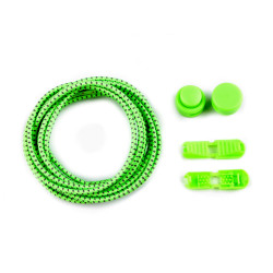Reflective elastic no-tie laces, length 120 cm - Green yellow (1 Pair)
