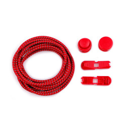 Reflective elastic no-tie laces, length 120 cm - Red (1 Pair)