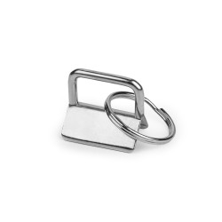 Key fob hardware with split ring width 25 mm - Nickel (100 Pieces)