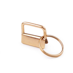 Key fob hardware with split ring width 25 mm - Pink gold (100 Pieces)