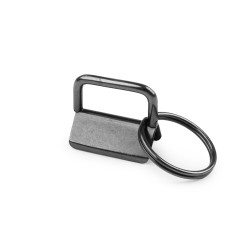 Key fob hardware with split ring width 25 mm - Black nickel (100 Pieces)