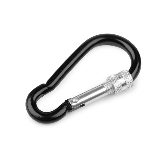 Alloy keyring carabiner / snap hook safety clip - Black (10 Pieces)