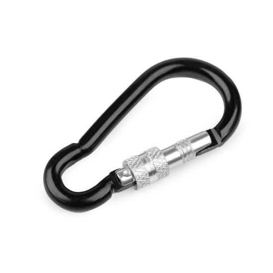 Alloy keyring carabiner / snap hook safety clip - Black (10 Pieces)