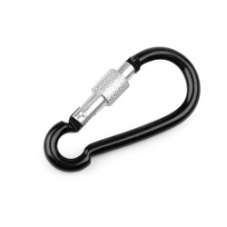 Alloy keyring carabiner / snap hook safety clip - Black varnish (1 Piece)