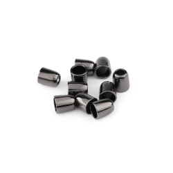 Cord end caps / metal decorative cord end tips, ø5 mm - Black nickel (10 Pieces)