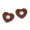 Inserti, motivo: cuore, in similpelle, con occhiello, da cucire - Marrone cognac (100 Pezzi)