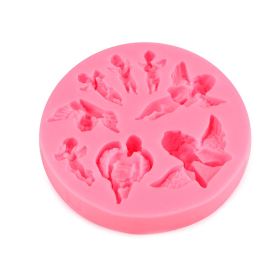 Silikonform engel ø 9,5 cm - Pink (1 Stück) Silikonform engel ø 9,5 cm - Pink (1 Stück)