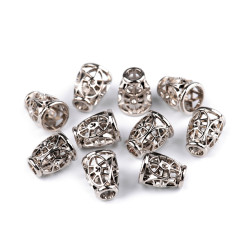 Cord end caps / metal decorative cord end tips, ø4.5 mm - Nickel (100 Pieces)