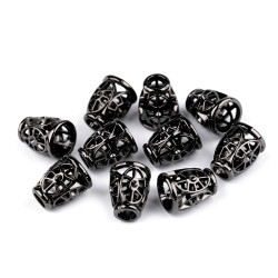 Cord end caps / metal decorative cord end tips, ø4.5 mm - Black nickel (100 Pieces)