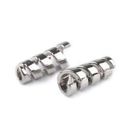 Cord end caps / metal decorative cord end tips, ø4 mm - Nickel (100 Pieces)
