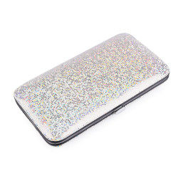 Nécessaire à manucure dans un étui pailleté - Argent (1 Pièce)
