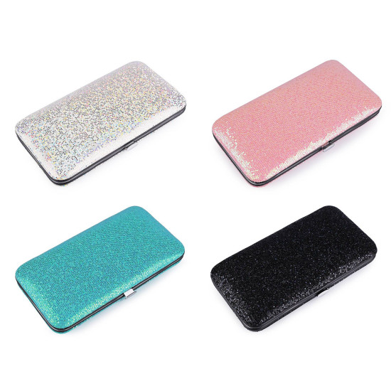 Nécessaire à manucure dans un étui pailleté - Turquoise (6 Pièces) Nécessaire à manucure dans un étui pailleté - Turquoise (6 Pièces)