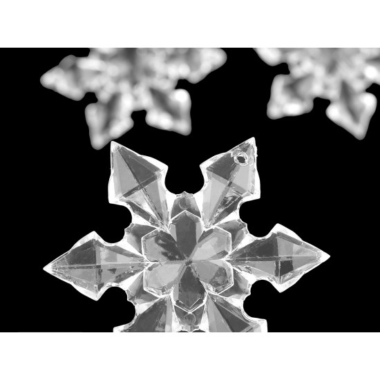 Decorative snowflakes ø65 mm for hanging - Transparent (27 Pieces) Decorative snowflakes ø65 mm for hanging - Transparent (27 Pieces)