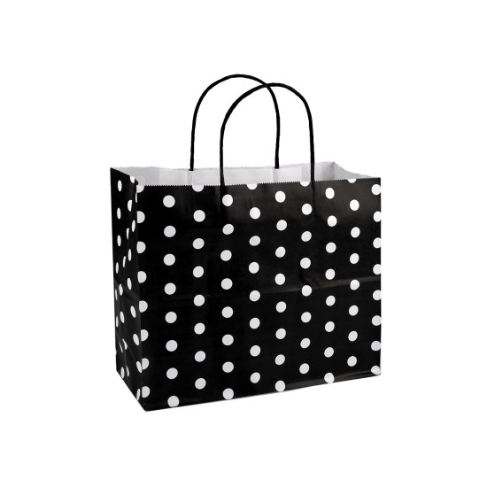 Borsa di carta naturale, con pois, dimensioni: 31 x 25 cm - Marrone naturale (25 Pezzi) Borsa di carta naturale, con pois, dimensioni: 31 x 25 cm - Marrone naturale (25 Pezzi)