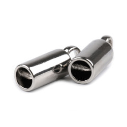 Cord end caps / metal decorative cord end tips, ø7 mm - Nickel (10 Pieces)
