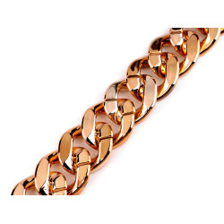 Catenina in plastica per la decorazione di abiti e accessori, larghezza: 34 mm - Oro rosa (1 Metro)