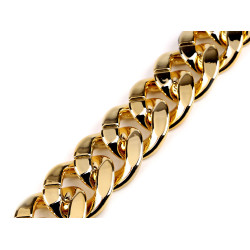 Catenina in plastica per la decorazione di abiti e accessori, larghezza: 34 mm - Oro classico (1 Metro)