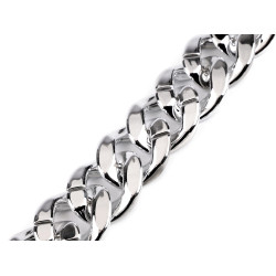Catenina in plastica per la decorazione di abiti e accessori, larghezza: 34 mm - Argento (1 Metro)