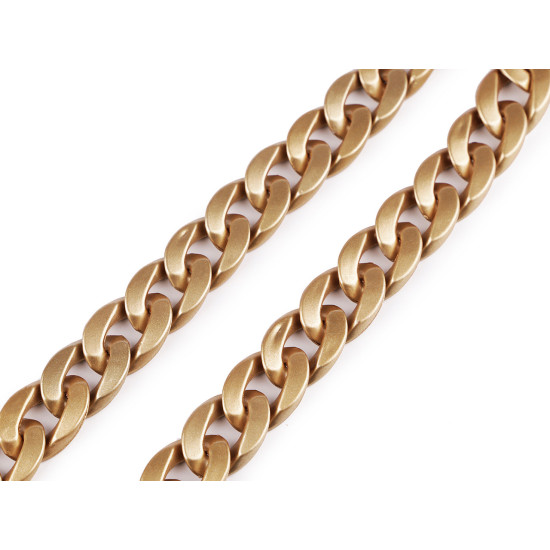 Catenina in plastica per la decorazione di abiti e accessori, larghezza: 17 mm - Oro chiaro (1 Metro) Catenina in plastica per la decorazione di abiti e accessori, larghezza: 17 mm - Oro chiaro (1 Metro)