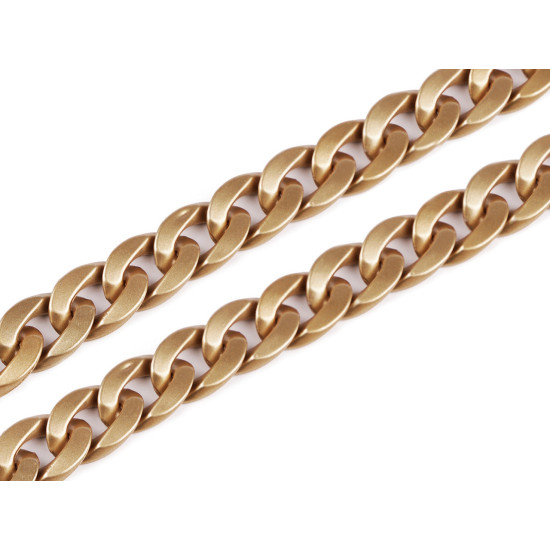 Catenina in plastica per la decorazione di abiti e accessori, larghezza: 17 mm - Oro chiaro (1 Metro) Catenina in plastica per la decorazione di abiti e accessori, larghezza: 17 mm - Oro chiaro (1 Metro)