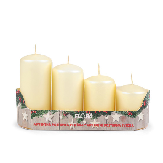 Advent candles descending - Gold (1 Set)