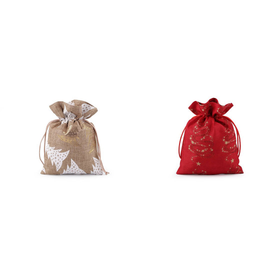 Christmas gift bag 14x19 cm imitation jute - Natural burlap (10 Pieces) Christmas gift bag 14x19 cm imitation jute - Natural burlap (10 Pieces)