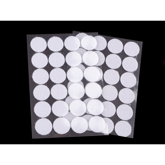 Hook and loop fastener self-adhesive circles ø25 mm - White (1 Card) Hook and loop fastener self-adhesive circles ø25 mm - White (1 Card)