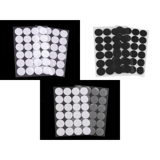 Hook and loop fastener self-adhesive circles ø25 mm - White (1 Card) Hook and loop fastener self-adhesive circles ø25 mm - White (1 Card)