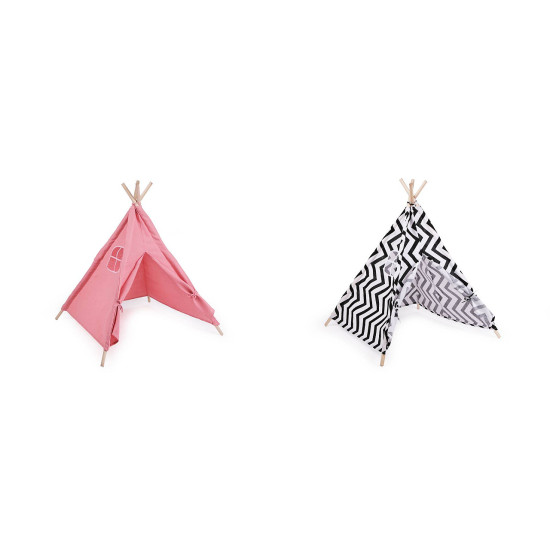Namiot dziecięcy tipi 80x80x95 cm - Różowy średni (3 Sztuki) Namiot dziecięcy tipi 80x80x95 cm - Różowy średni (3 Sztuki)