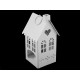 Metal house candle holder, tealight holder lantern - White (1 Piece)
