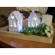 Metal house candle holder, tealight holder lantern - White (1 Piece)