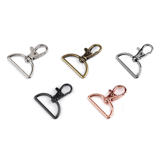 Metal snap swivel hook / carabiner, fits 30 mm strap - Black varnish (10 Pieces) Metal snap swivel hook / carabiner, fits 30 mm strap - Black varnish (10 Pieces)