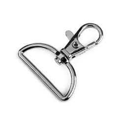 Karabińczyk metalowy z krętlikiem, otwór do przewlekania 30 mm - Czarny nikiel (1 Sztuka)
