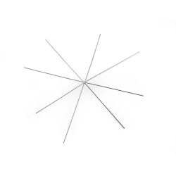 Gwiazda / śnieżynka druciana baza do nawlekania koralików ø9 cm - Platyna (10 Sztuki)