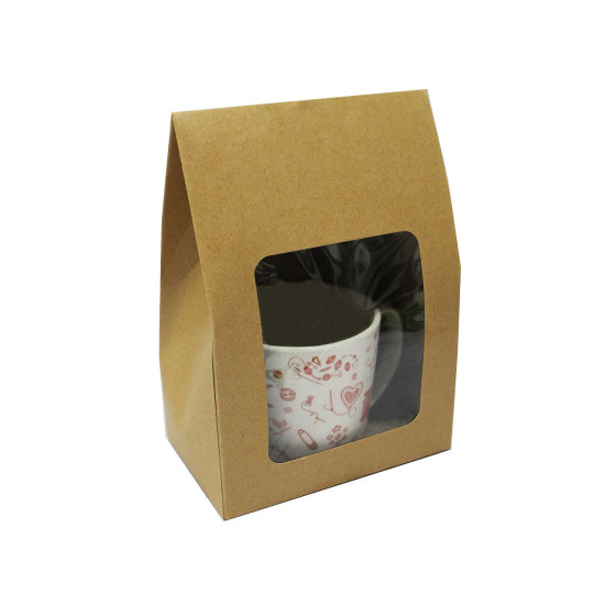 Paper box with see-through window - Natural brown (50 Pieces) Paper box with see-through window - Natural brown (50 Pieces)