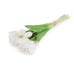 Artificial tulip bouquet - White (1 Bunch)