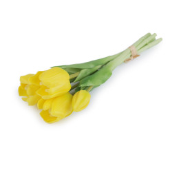 Artificial tulip bouquet - Yellow (1 Bunch)