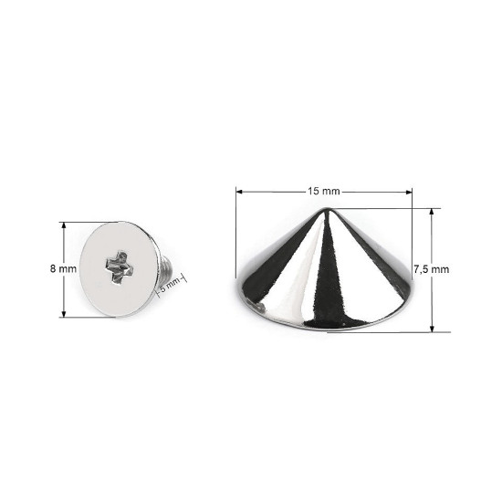 Decorative screw stud / bottom bag protective feet ø15 mm - Nickel (5 Pairs) Decorative screw stud / bottom bag protective feet ø15 mm - Nickel (5 Pairs)