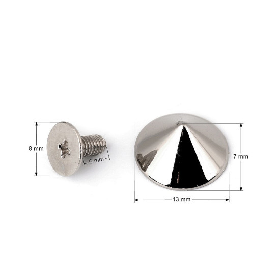 Decorative screw stud / bottom bag protective feet ø13 mm - Nickel (100 Pairs) Decorative screw stud / bottom bag protective feet ø13 mm - Nickel (100 Pairs)