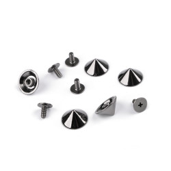 Decorative screw stud / bottom bag protective feet ø13 mm - Black nickel (100 Pairs)